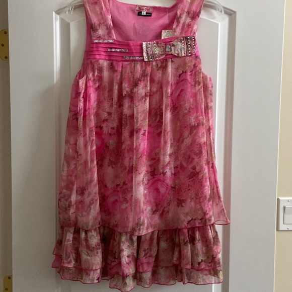 🆕 Pretty pink rose design tunic style dress in size 2 - Picture 4 of 8